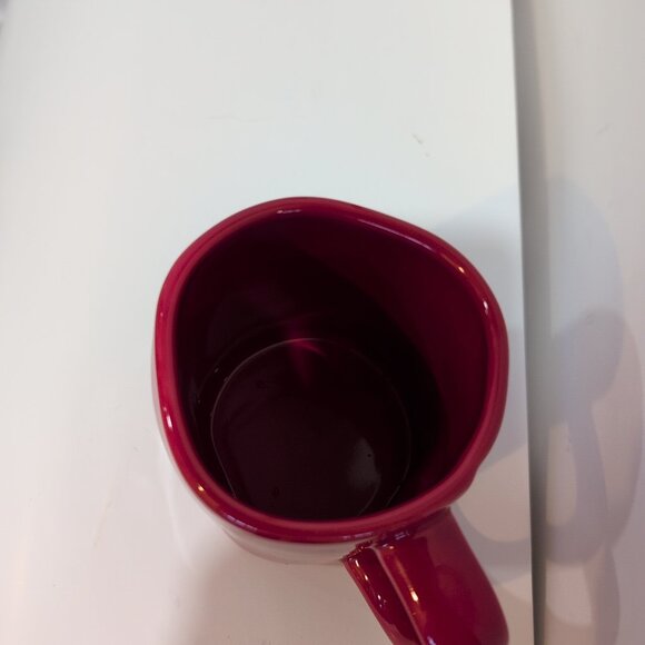 Rae Dunn Red Ceramic Christmas Mug “Joy” Large Letter Holiday Artisan Collection - Picture 2 of 5